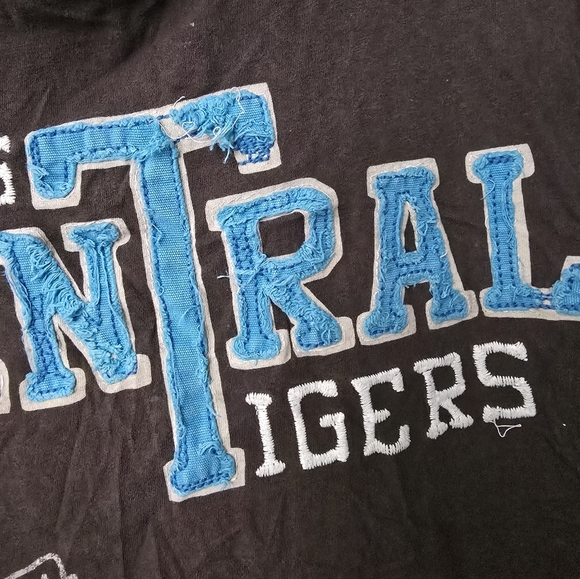 Vtg Y2K Brown White Tiger T Shirt Embroidered Stitched Varsity Lettering Urban - Picture 4 of 9